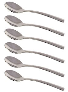 JG 6 COLHERES CAFE RAVEL EM ACO INOX COM CAIXA BLACK LUX