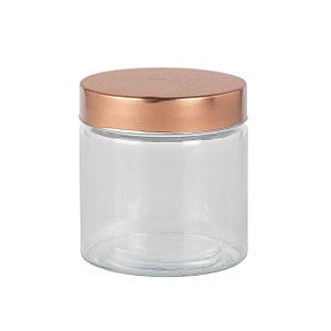 PORTA MANTIMENTO VIDRO LISO TAMPA METAL 880ML 11X12CM