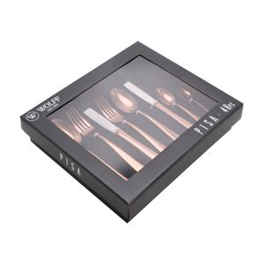 FAQUEIRO 48PC DE AÇO INOX PVD ROSÉ GOLD PISA C/GIFT BOX