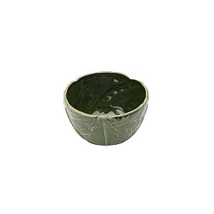 CENTRO DE MESA DE CERÂMICA BANANA LEAF VERDE 16x16x9,5cm