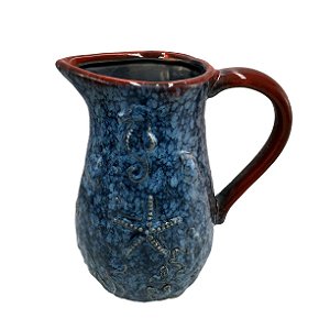 JARRA DECORATIVA DEEP SEA EM CERAMICA 17,1X12,5X19CM AZUL
