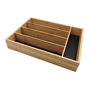 PORTA TALHERES EM BAMBU L38XP29XA6,5CM