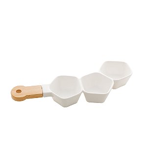 PETISQUEIRA PORCELANA C/CABO BAMBU BRANCO MATT 36x10x5cm
