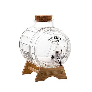 BARRIL VIDRO P/CACHAÇA 18x16x18cm 2,38l