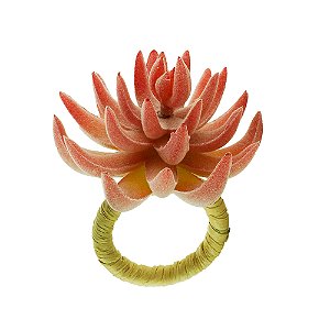 CJ 4 ANÉIS P/GUARDANAPOS PLÁSTICO FLOR VERMELHA 9x7cm