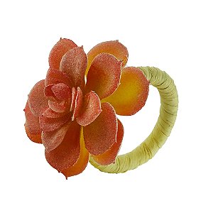 CJ 4 ANÉIS P/GUARDANAPOS PLÁSTICO FLOR VERMELHA 7x6cm