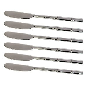 JG 6 ESPATULAS STEEL WOOD ACO INOX CABO BAMBU CAIXA PRETA