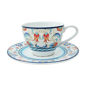 JG PARA CHA 12 PECAS TUNISIA EM PORCELANA 250ML