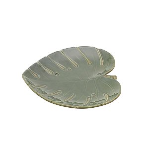 PRATO CORATIVO  CERÂMICA COSTELA  ADÃO LEAF VER 28x26x3,5