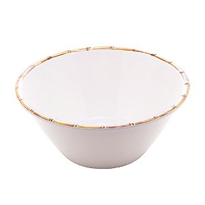 SALADEIRA MELAMINA BAMBU BRANCO 25x12cm
