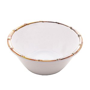 BOWL MELAMINA BAMBU BRANCO 15x6cm
