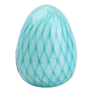 ENFEITE ELIPTICO EM VIDRO D11XA14,5 COR VERDE ESMERALDA