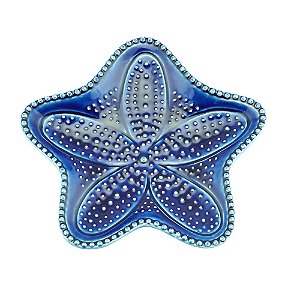 CJ 4 PRATOS CERÂMICA ESTRELA OCEAN AZUL 15cm