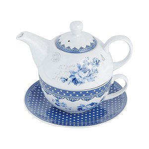 CJ 3PC P/CHÁ PORCELANA SUPER WHITE GRÉCIA C/CAIXA PRESENTE