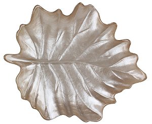 BOWL FOLHAGEM EM VIDRO L28XP23XA4CM COR PRATA
