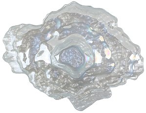 CENTRO DE MESA CORAL DEEP SEA EM VIDRO D20,5XA5,5CM