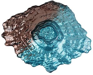 CENTRO DE MESA CORAL DEEP SEA EM VIDRO L42,5XP33,5XA10CM