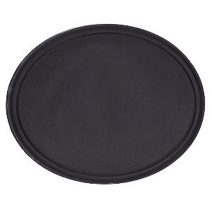 BANDEJA ANTIDERRAPANTE OVAL EM PLASTICO L63XP51CM COR PRETA