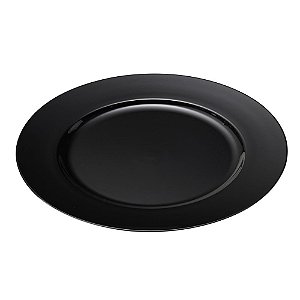 CJ 6 SOUSPLATS DE PLÁSTICO OPALA PRETO 33cm
