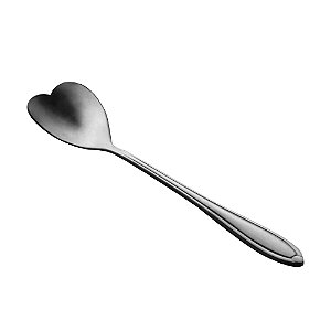 CJ 4 COLHERES AÇO INOX P/CHÁ HEART PRETO