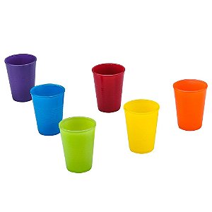 CJ 6 COPOS DE VIDRO PARTY SOLID COLORS 250ml