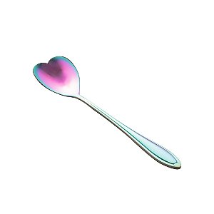 CJ 4 COLHERES AÇO INOX P/CHÁ HEART RAINBOW