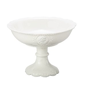 FRUTEIRA C/PÉ DE PORCELANA SUPER WHITE QUEEN 21,5x15,5cm