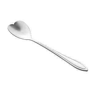 CJ 4 COLHERES AÇO INOX P/CHÁ HEART PRATEADO