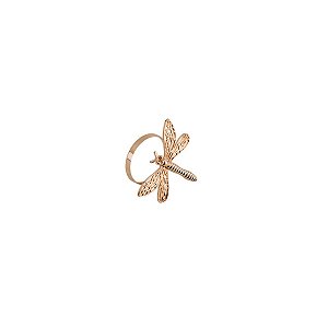 CJ 4 ANÉIS P/GUARDANAPO DE ZAMAC LIBÉLULA DOURADO 5x6x4,5cm