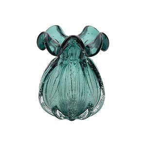 VASO DE VIDRO ITALY VERDE ESMERALDA 13x17cm
