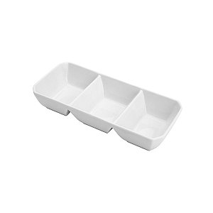 PETISQUEIRA C/3 DIVISÓRIAS  PORCELANA PRAGA BRANCA 21x9,5x4
