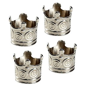 JG 4 ANEIS QUEEN P/ GUARDANAPO EM LATAO D4XA3CM COR PRATA