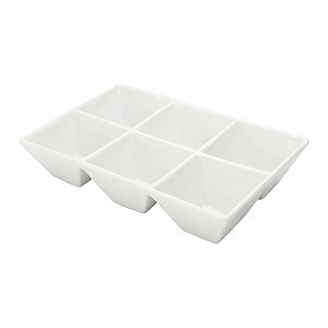 PETISQUEIRA C/6 DIVISÓRIAS  PORCELANA PALMA BRANCA 24x16x4,5