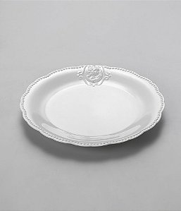 CJ 6 PRATOS RASOS DE PORCELANA SUPER WHITE QUEEN 27cm