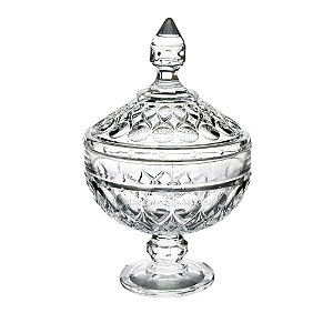 POTICHE DECORATIVA CRISTAL C/PÉ ANGEL 15x24cm