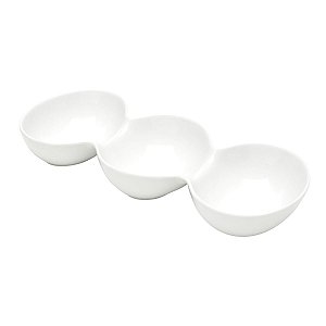 PETISQUEIRA C/3 DIVISÓRIAS DE PORCELANA MADRI BRANCA 30x12x4