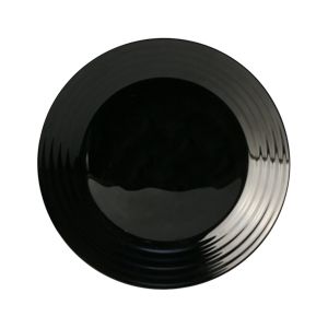 PRATO P/SOBREMESA DE VIDRO TEMPERADO HARENA BLACK 19cm