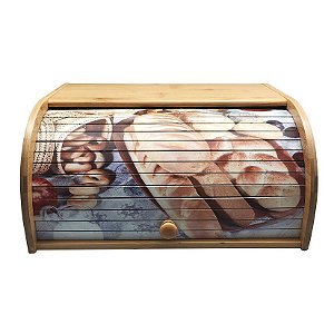 PORTA PAO DECORADO EM BAMBU L38XP28XA18CM