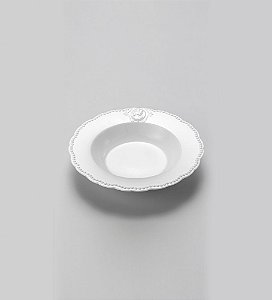 CJ 6 PRATOS FUNDOS DE PORCELANA SUPER WHITE QUEEN 21,5cm