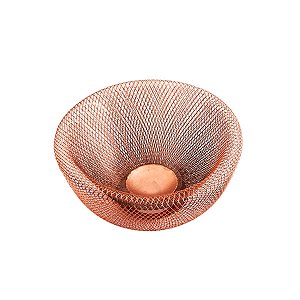 FRUTEIRA DE FERRO CROMADO ROSÉ 30x30x15,5cm
