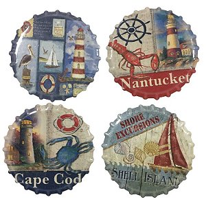 JG DE COASTER DEEP SEA 4 PECAS EM CERAMICA D10,8CM