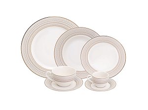 APARELHO DE JANTAR 42PC DE PORCELANA NEW BONE PARIS MAIL BOX