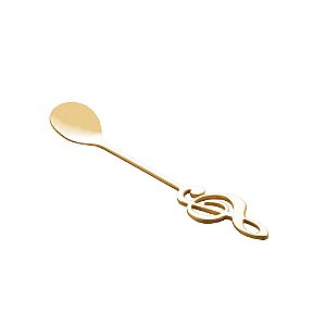 CJ 4 COLHERES AÇO INOX P/CHÁ MUSIC DOURADO