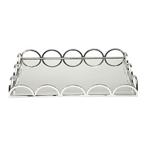 BANDEJA DE AÇO INOX C/FUNDO ESPELHADO ARCOS 48x30x5cm