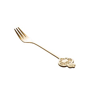 CJ 4 GARFOS AÇO INOX P/BOLO KEY DOURADO
