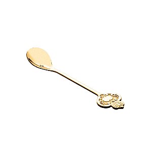 CJ 4 COLHERES AÇO INOX P/CHÁ KEY DOURADO