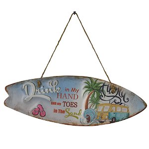 PLACA DECORATIVA BEACH SEA EM FERRO L40XP21,5CM