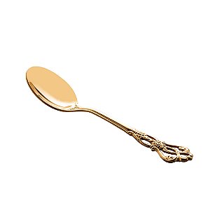 CJ 4 COLHERES AÇO INOX P/CHÁ CROWN DOURADO