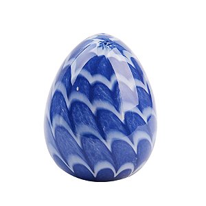 ENFEITE GEO EM VIDRO D7,5XA9,5CM COR AZUL COBALTO