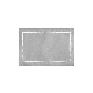 LUGAR AMERICANO DE POLIÉSTER E LINHO LÉVIS CINZA 45x30cm